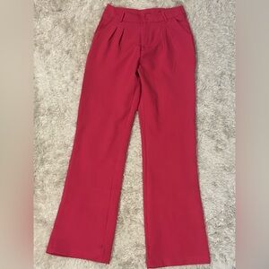 Hot Pink Business Women's Pants Flared Barbiecore